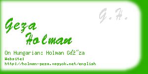geza holman business card